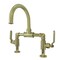 Kingston Brass Whitaker Industrial Style Bridge Bathroom Faucet W/ Pop-Up Drain, Brass KS2172KL - alternate 1